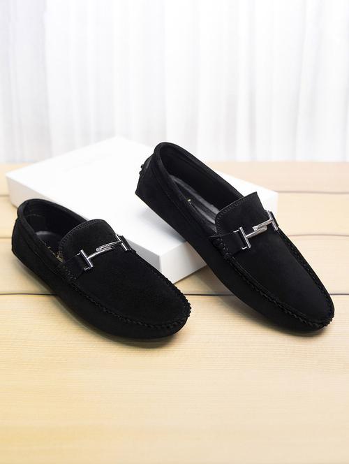 men solid slip on horsebit loafers - 21748504 - Standard Image - 0
