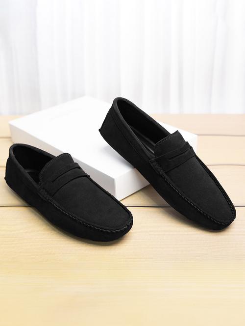 men solid slip on loafers - 21748509 - Standard Image - 0