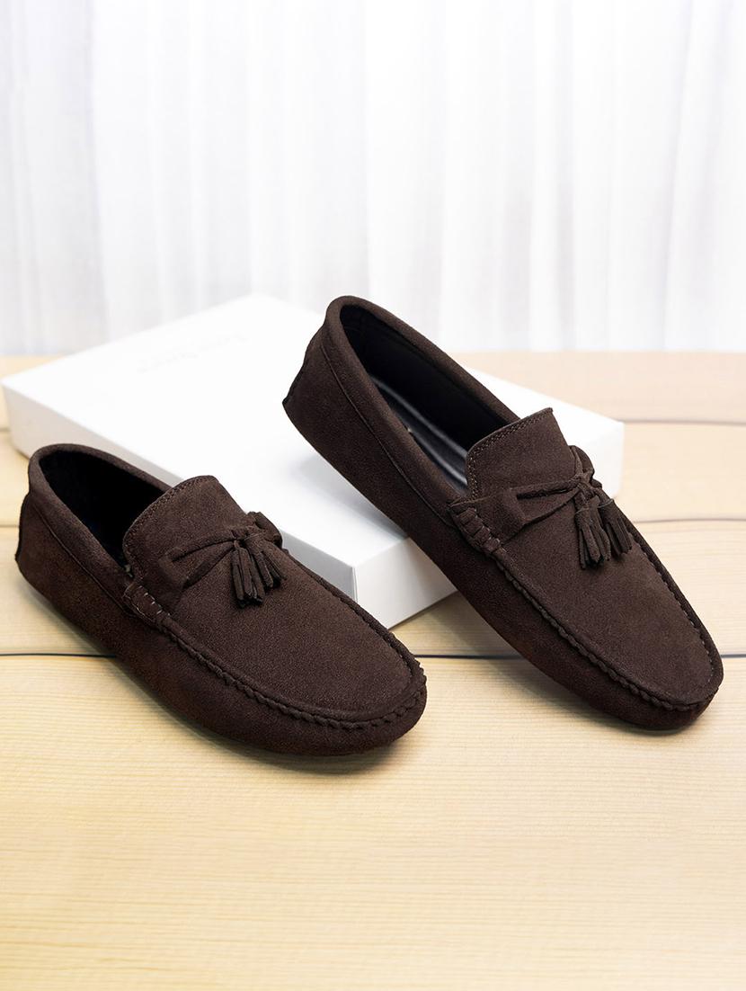men solid slip on tassel detailed loafers - 21748516 - Zoom Image - 0