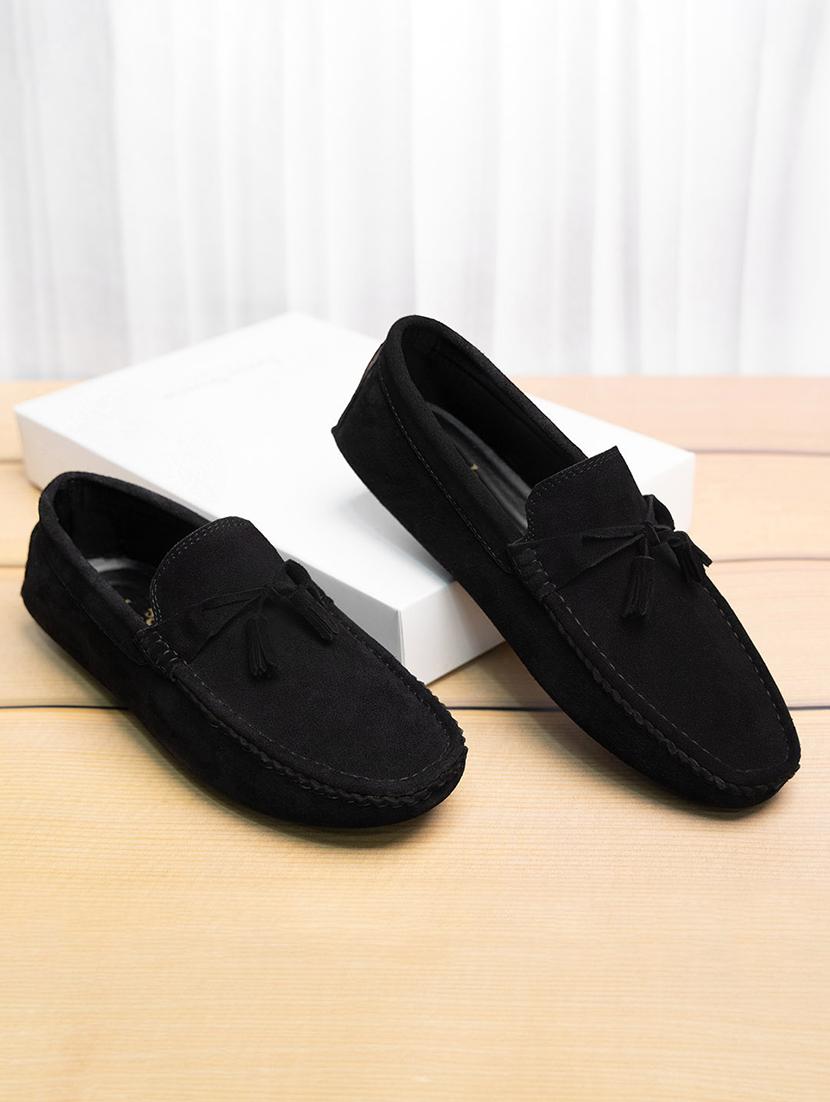 men solid slip on tassel detailed loafers - 21748520 -  Zoom Image - 0