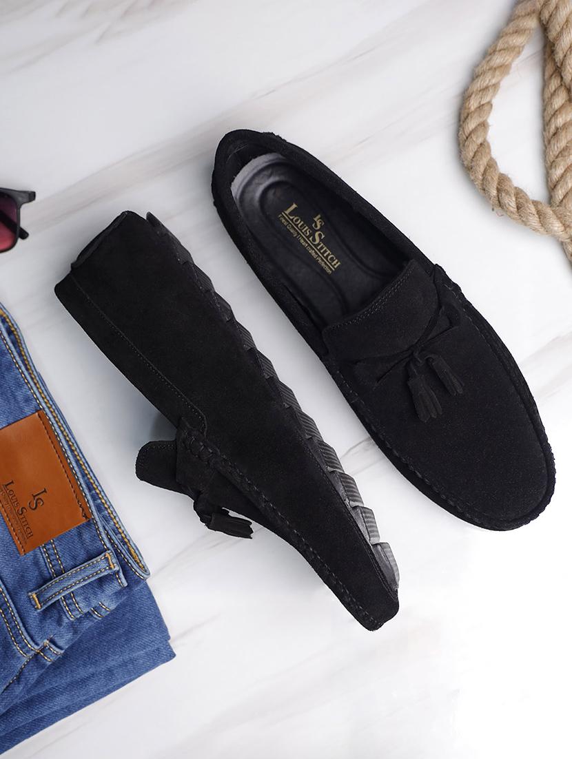 men solid slip on tassel detailed loafers - 21748520 - Standard Image - 1