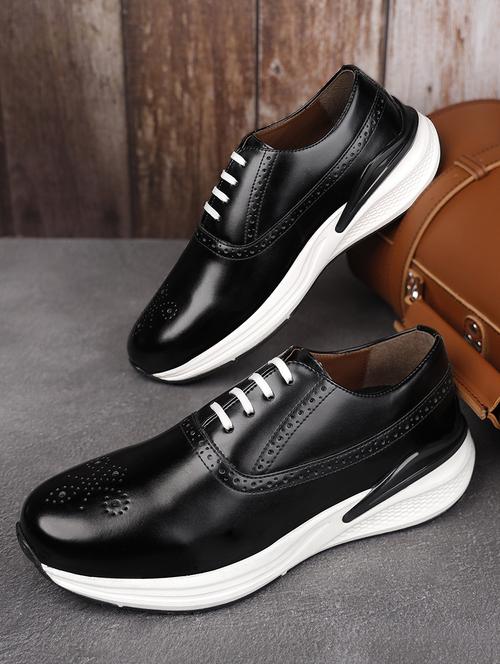 men solid lace up casual shoes - 21748529 -  Standard Image - 0