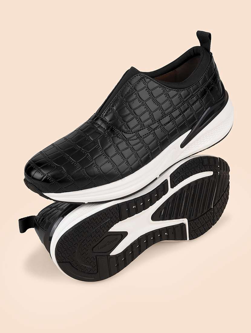 men black slip on shoes - 21748531 -  Standard Image - 1