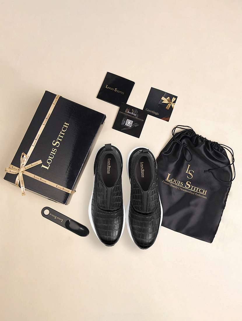 men black slip on shoes - 21748531 -  Standard Image - 4