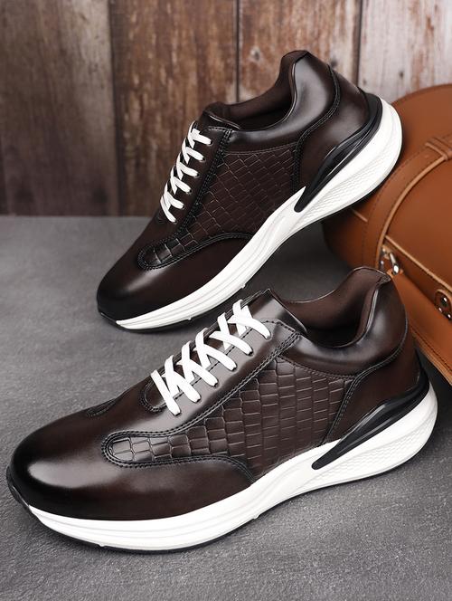 men solid lace up casual shoes - 21748532 - Standard Image - 0