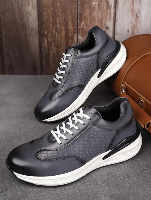men solid lace up casual shoes - 21748533 -  Standard Image - 0