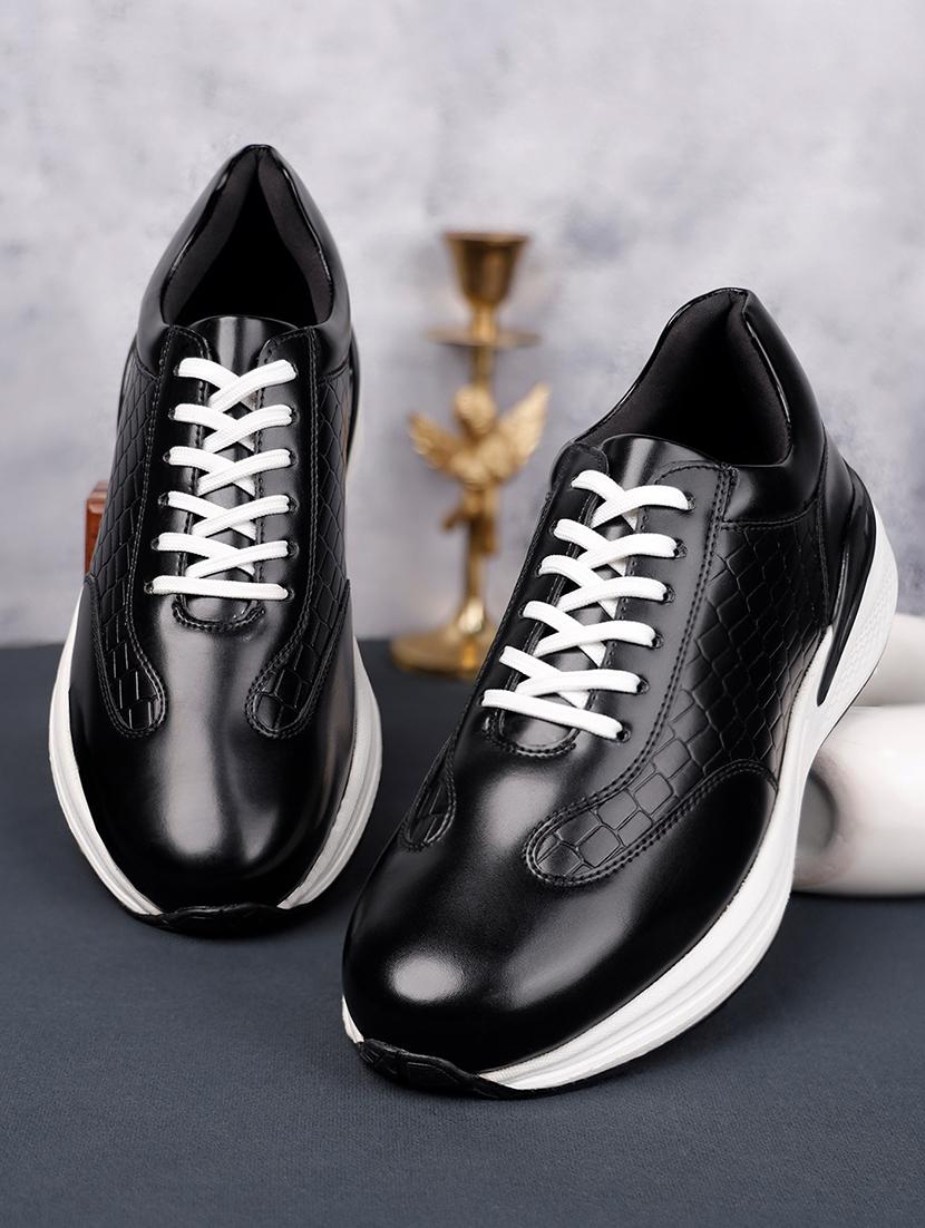 men solid lace up casual shoes - 21748534 - Standard Image - 1