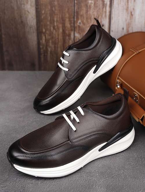 men solid lace up casual shoes - 21748560 -  Standard Image - 0