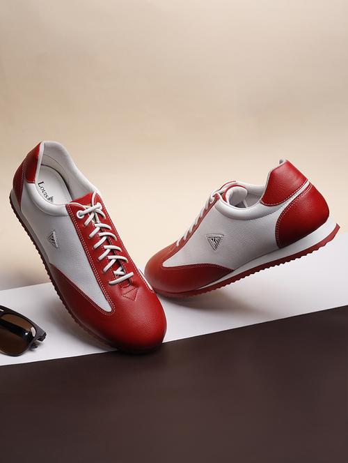 red lace up sneakers - 21748563 - Standard Image - 0