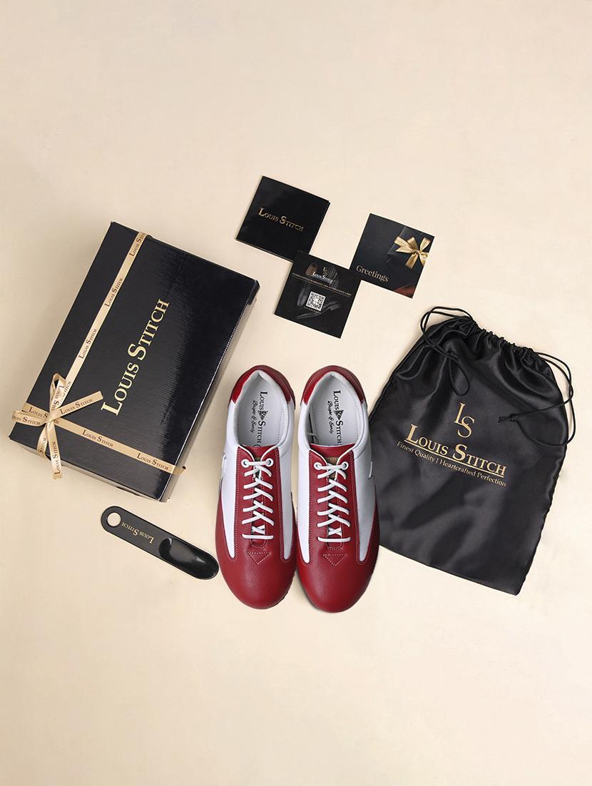 red lace up sneakers - 21748563 - Standard Image - 4