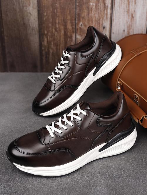 men solid lace up casual shoes - 21748580 - Standard Image - 0