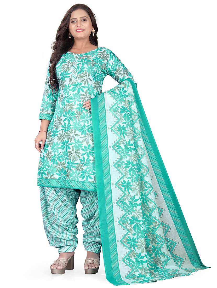 women three quarter sleeve kurta salwar with dupatta set
