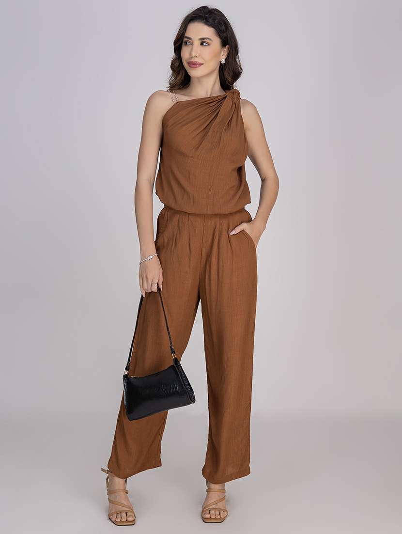 women solid top and trouser co-ord set - 21748652 -  Standard Image - 1
