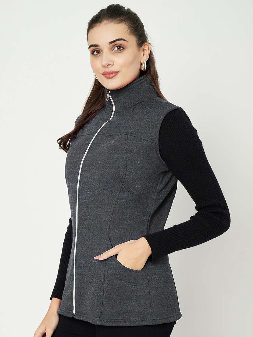 Women Solid Sleeveless Regular Jacket - 21748673 -  Standard Image - 1