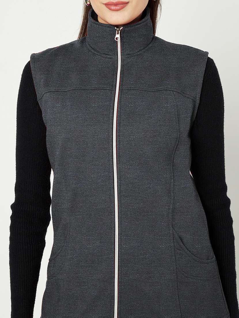 Women Solid Sleeveless Regular Jacket - 21748673 -  Standard Image - 4