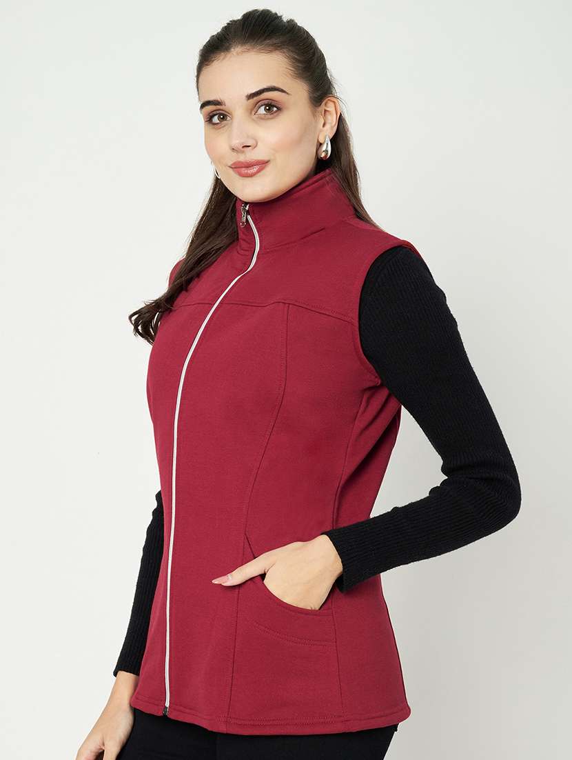 Women Solid Sleeveeless Regular Jacket - 21748676 -  Standard Image - 1