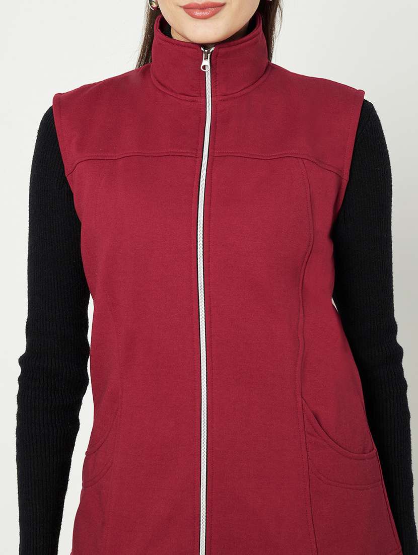 Women Solid Sleeveeless Regular Jacket - 21748676 -  Standard Image - 4