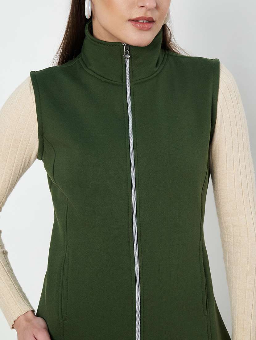 women solid sleeveeless regular jacket - 21748682 -  Standard Image - 4