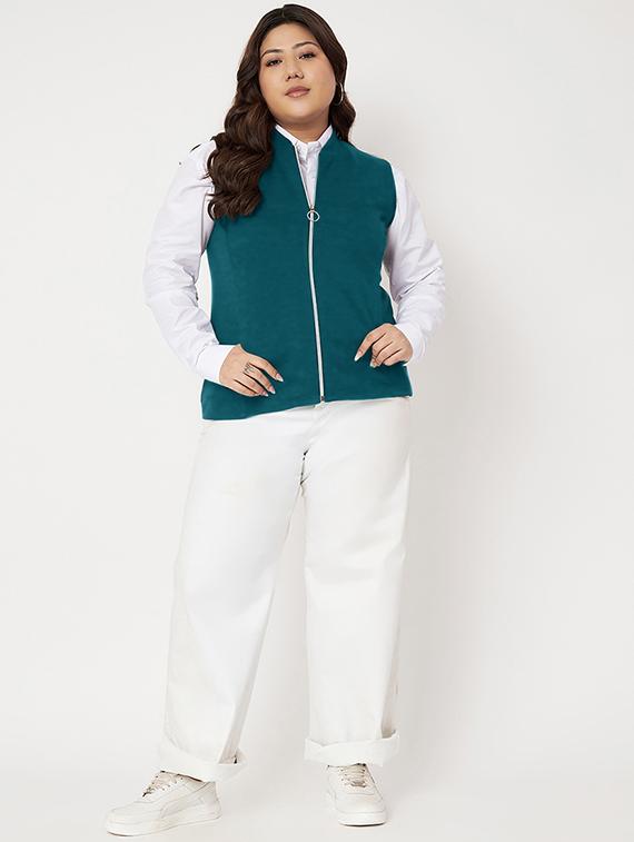 teal fleece regular jacket - 21748708 - Standard Image - 4