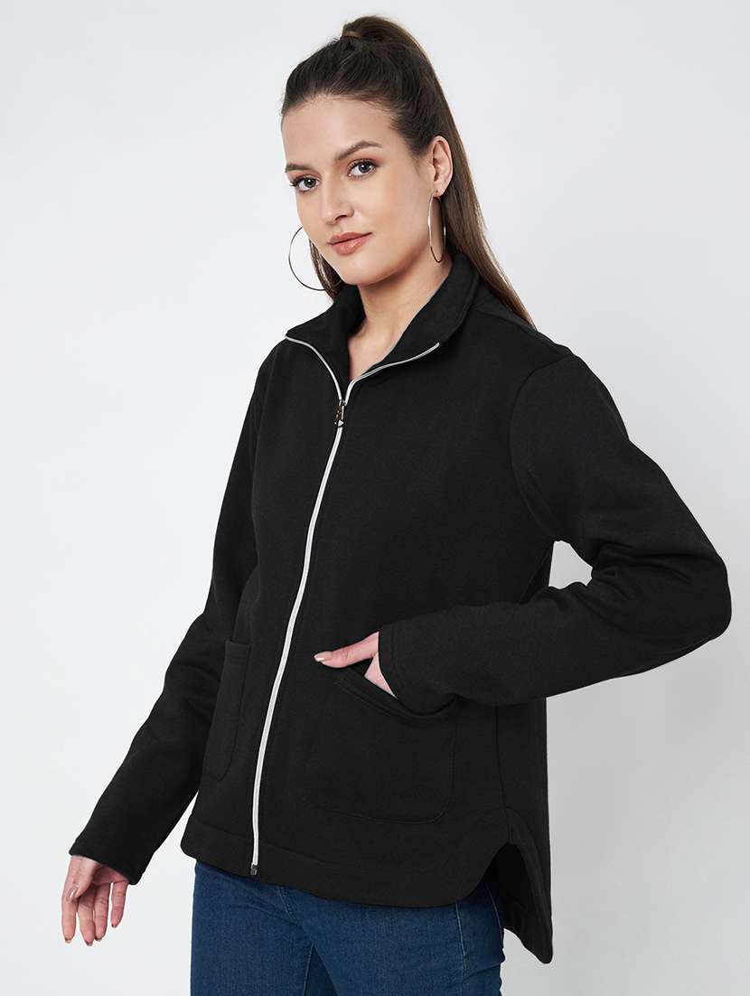 women solid long sleevees regular jacket - 21748712 - Standard Image - 1