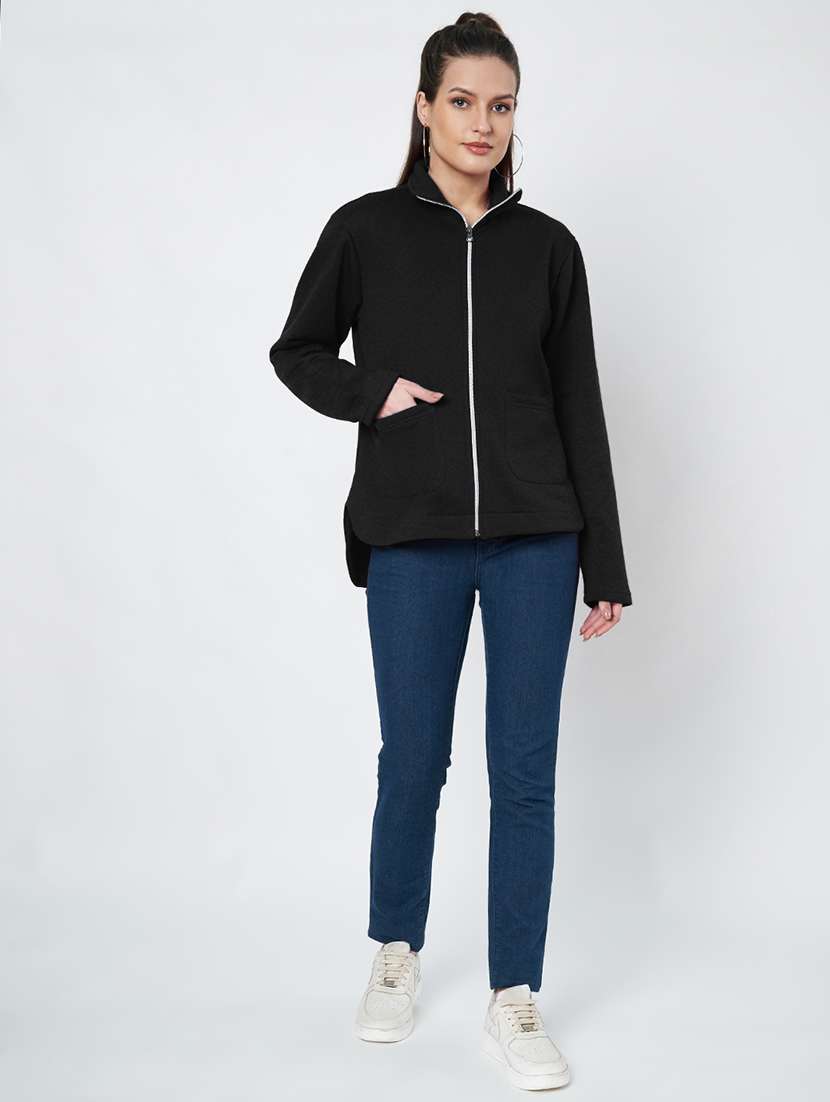 women solid long sleevees regular jacket - 21748712 - Standard Image - 4