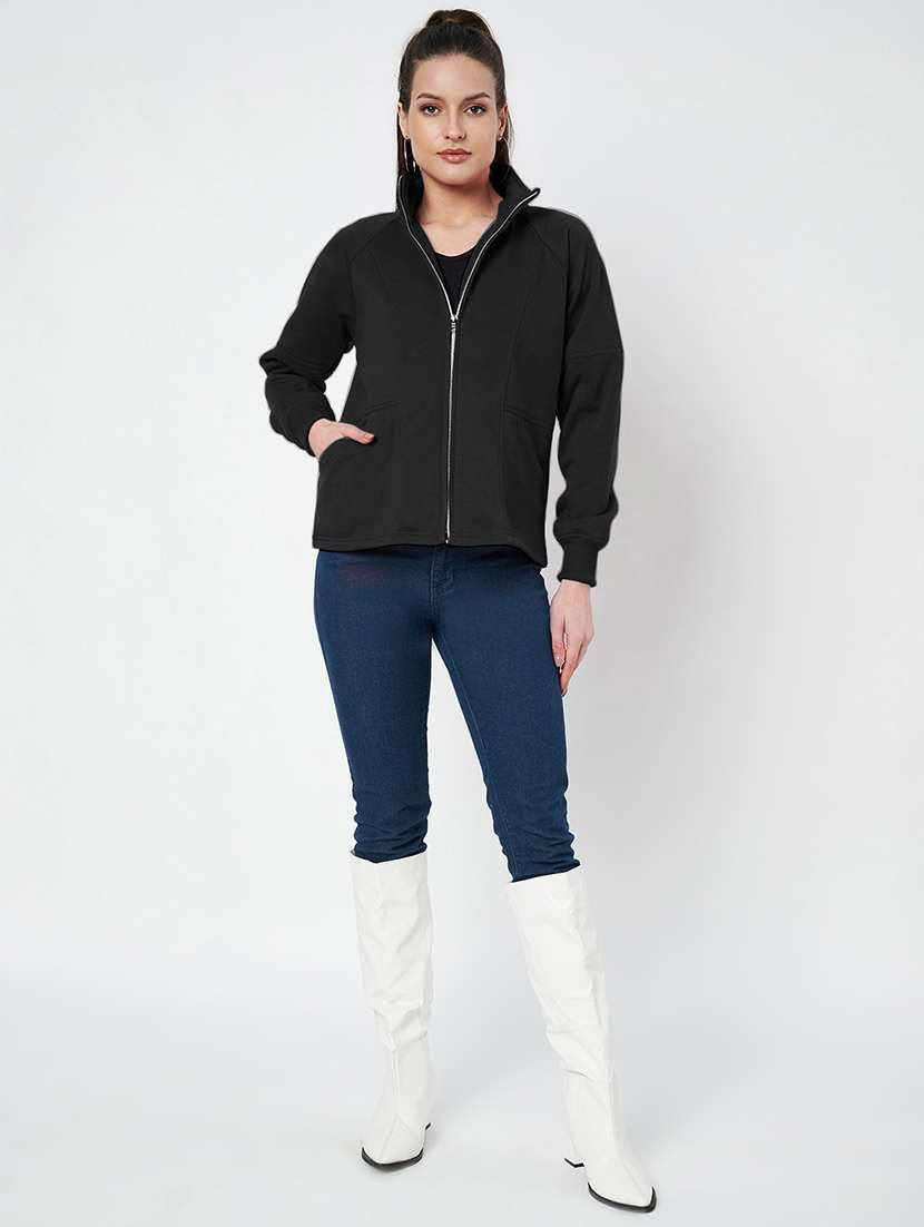 women solid long sleevees regular jacket - 21748726 - Standard Image - 4