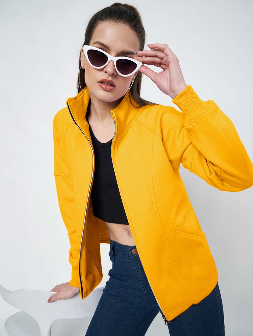 women solid long sleevees regular jacket - 21748735 -  Standard Image - 1