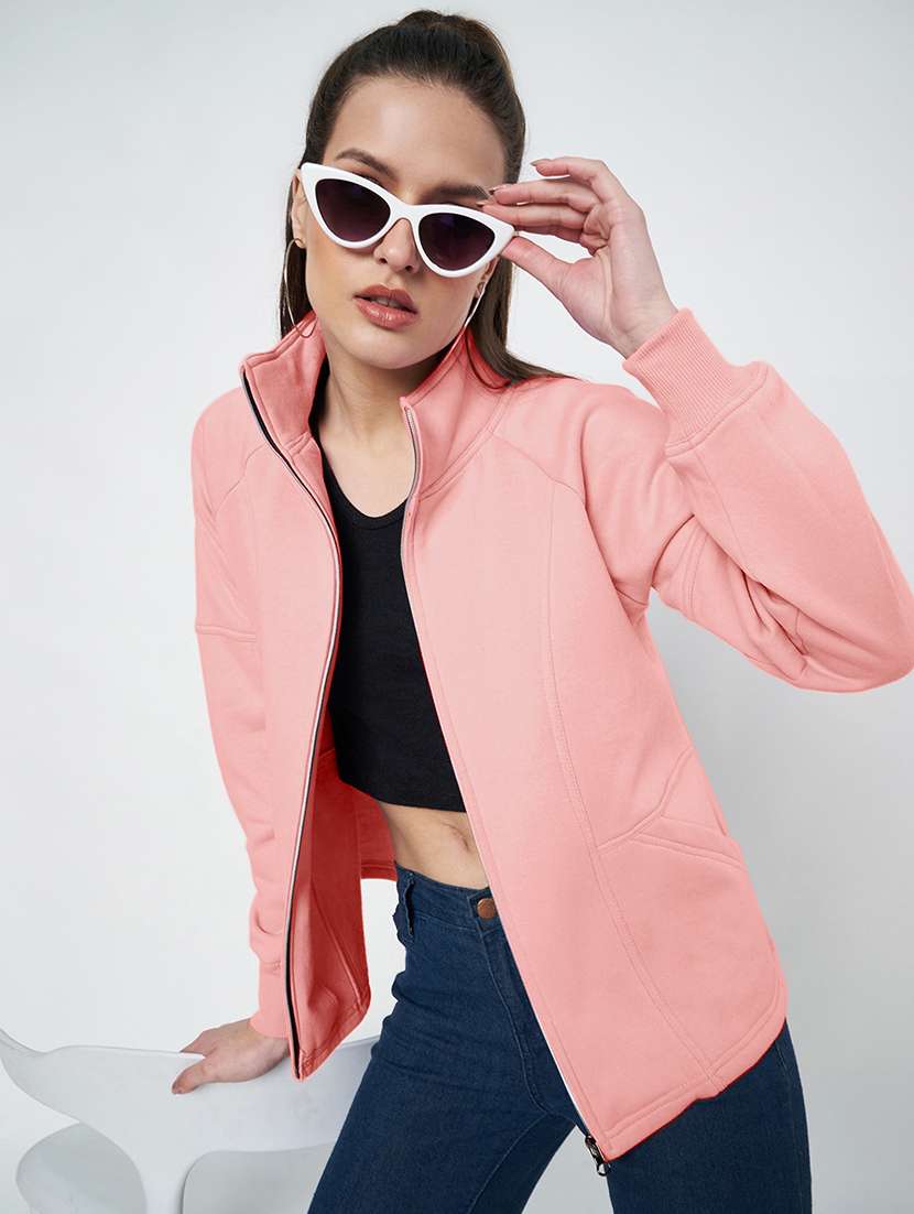 women solid long sleeves regular jacket - 21748737 -  Standard Image - 1