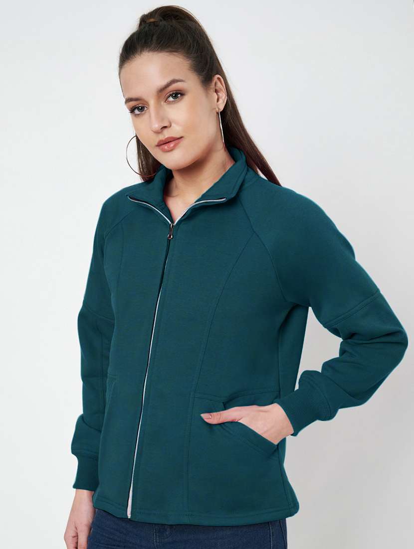 women solid long sleeves regular jacket - 21748738 - Standard Image - 1