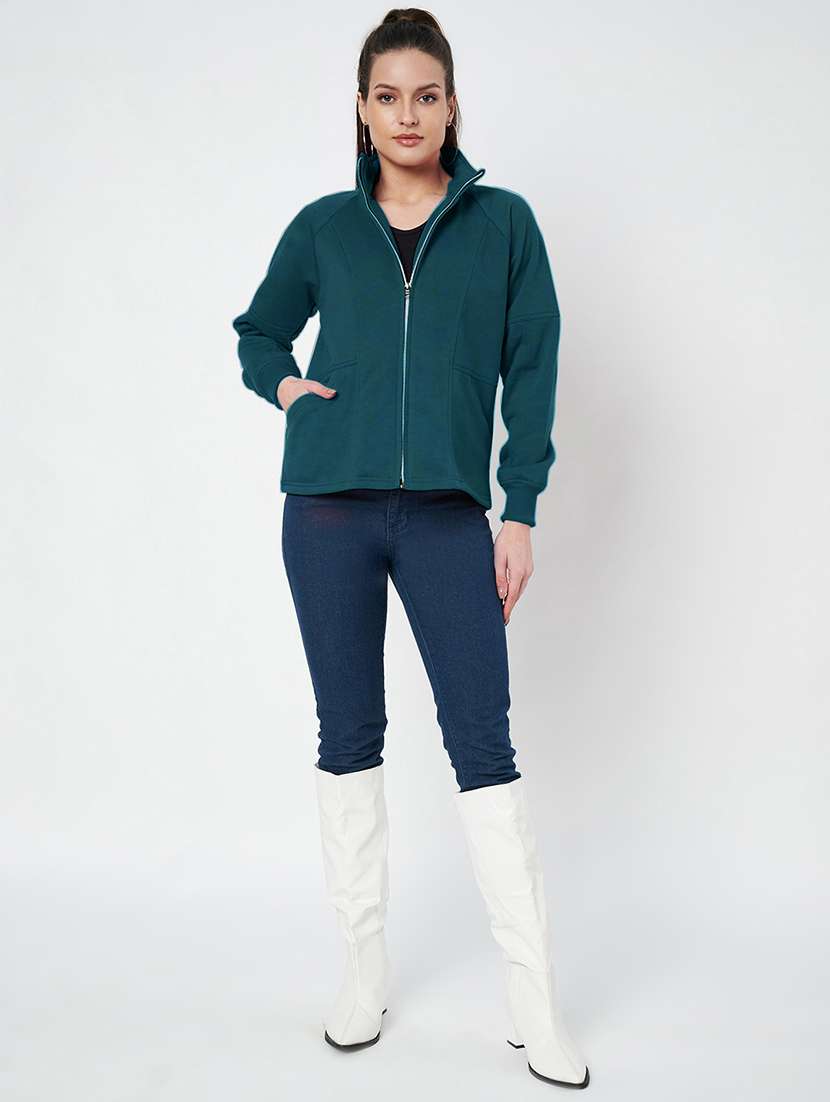 women solid long sleeves regular jacket - 21748738 - Standard Image - 4