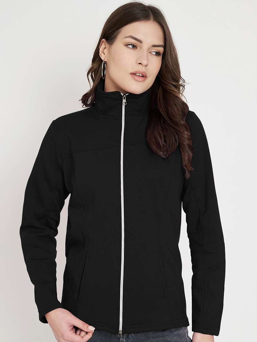 women solid long sleevees regular jacket