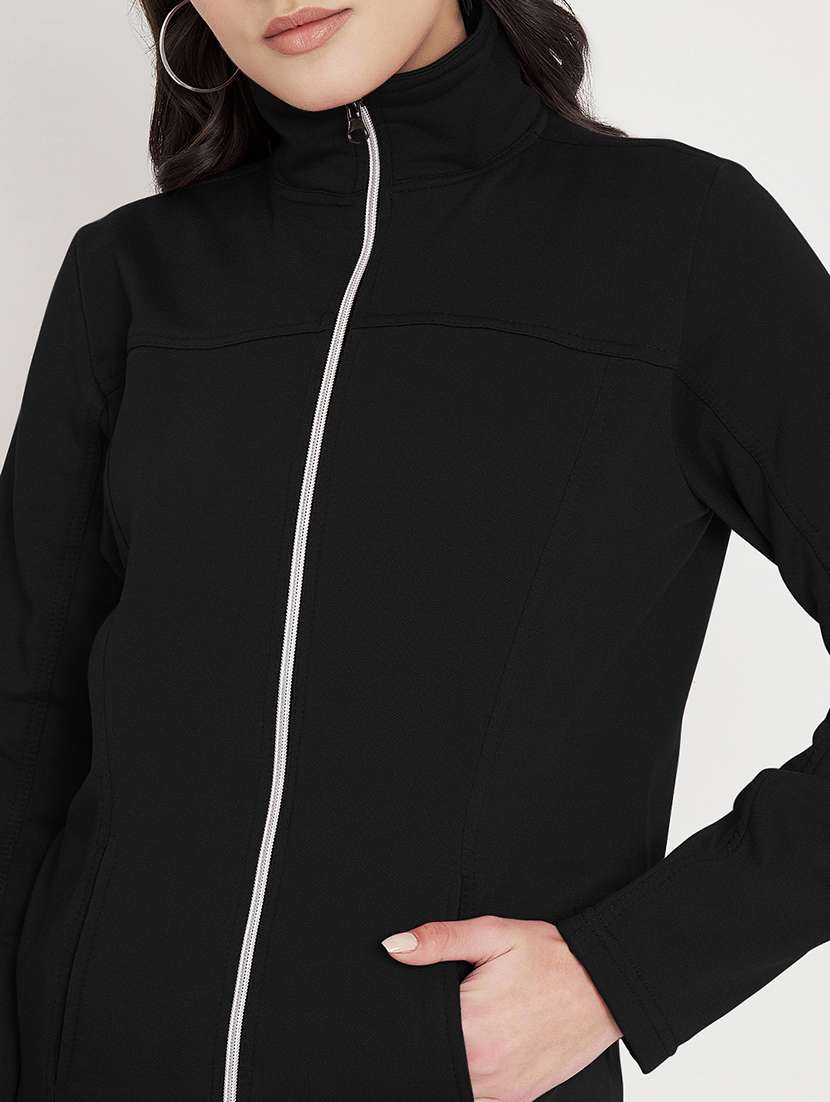 women solid long sleevees regular jacket - 21748781 - Standard Image - 4