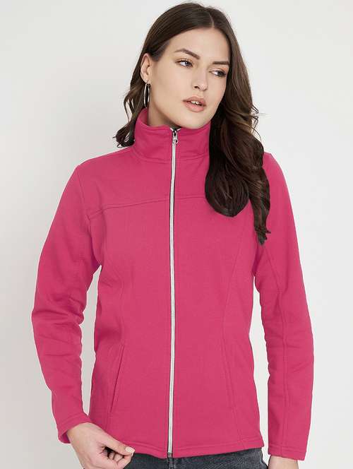 women solid long sleevees regular jacket - 21748786 -  Standard Image - 0