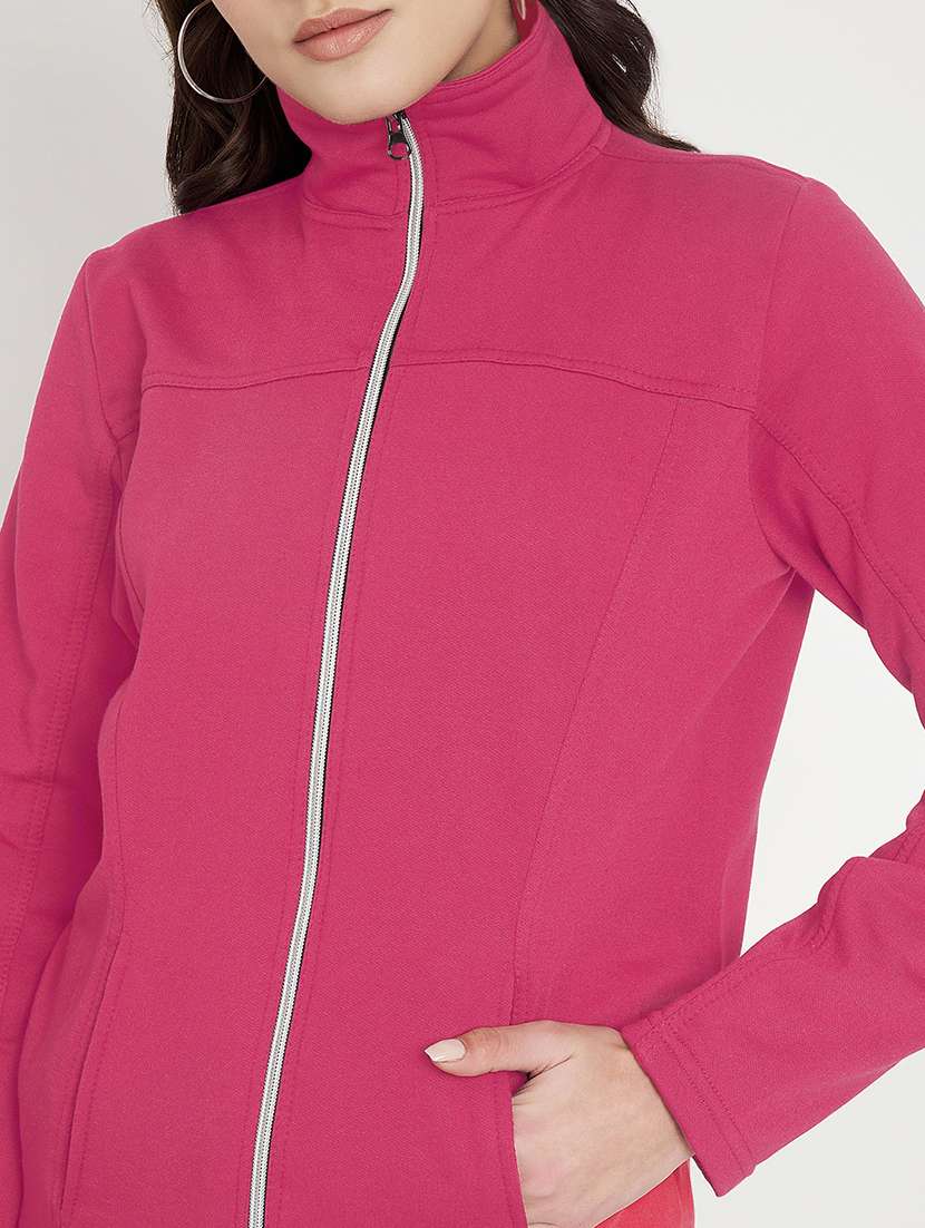 women solid long sleevees regular jacket - 21748786 -  Standard Image - 4