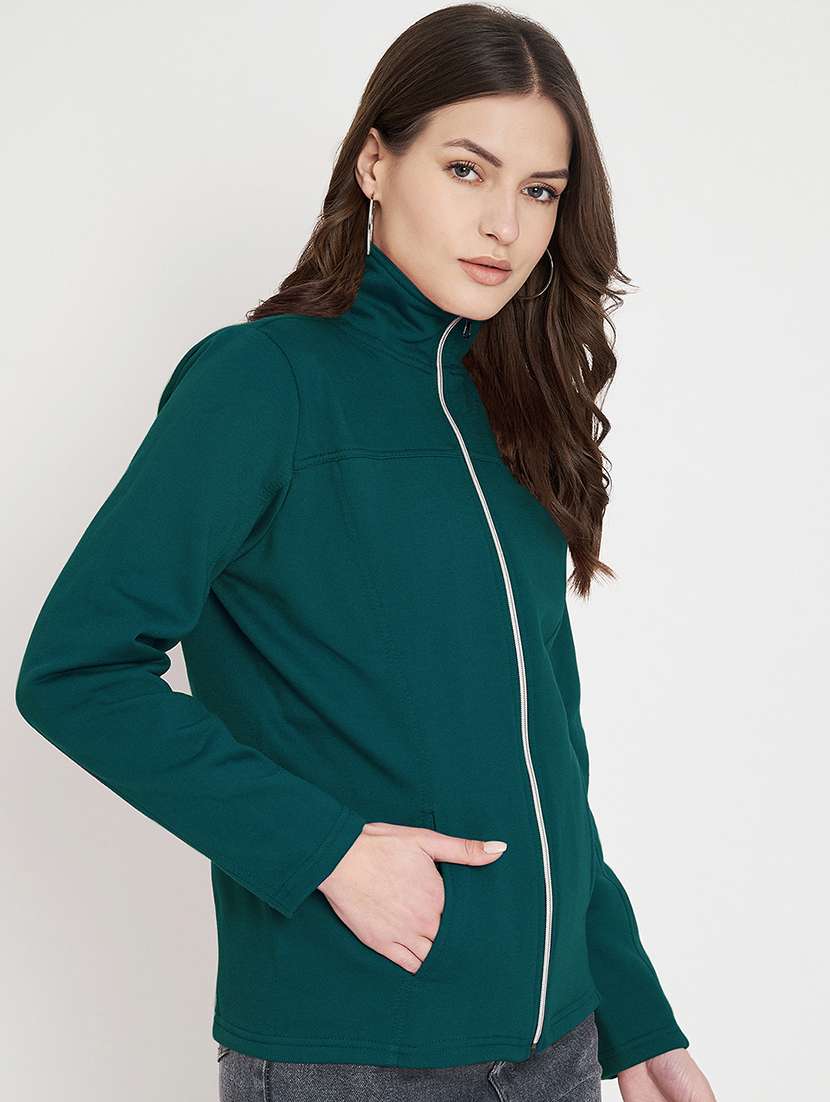 women solid long sleevees regular jacket - 21748791 - Standard Image - 1