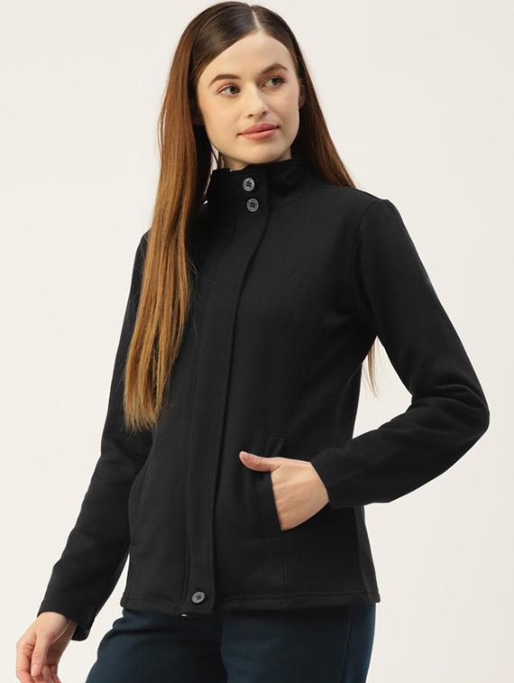 women solid long sleevees regular jacket - 21748794 - Standard Image - 1