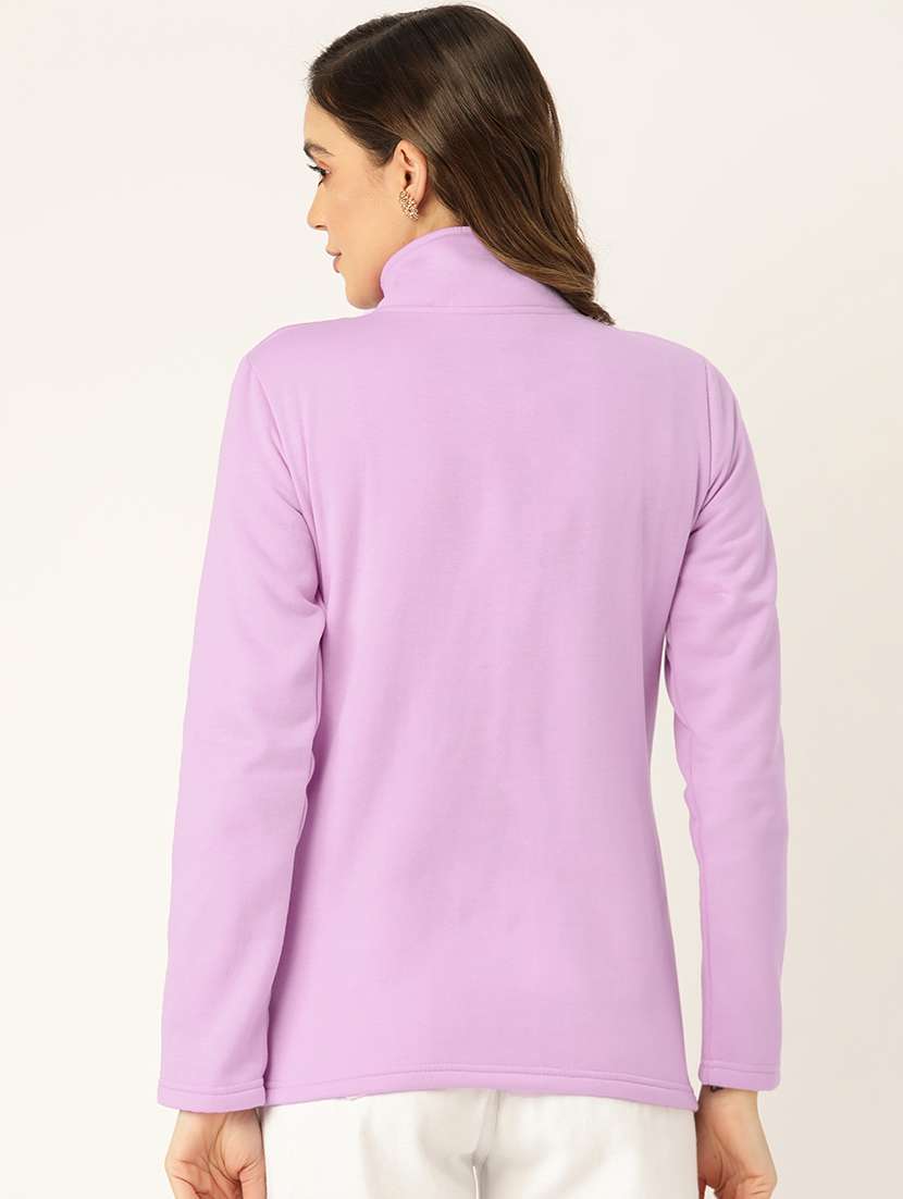 women solid long sleeves stand collar jacket - 21748796 -  Standard Image - 1