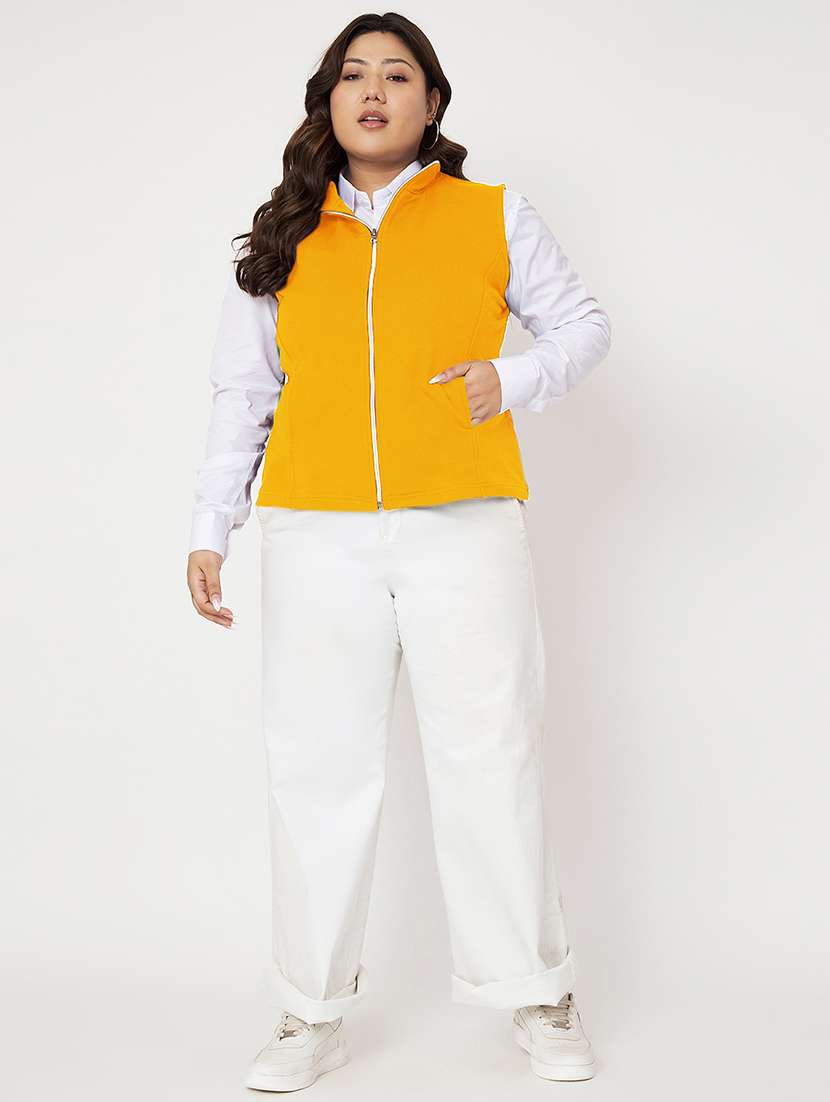 women plus size stand collar sleeveless jacket - 21748811 -  Standard Image - 4