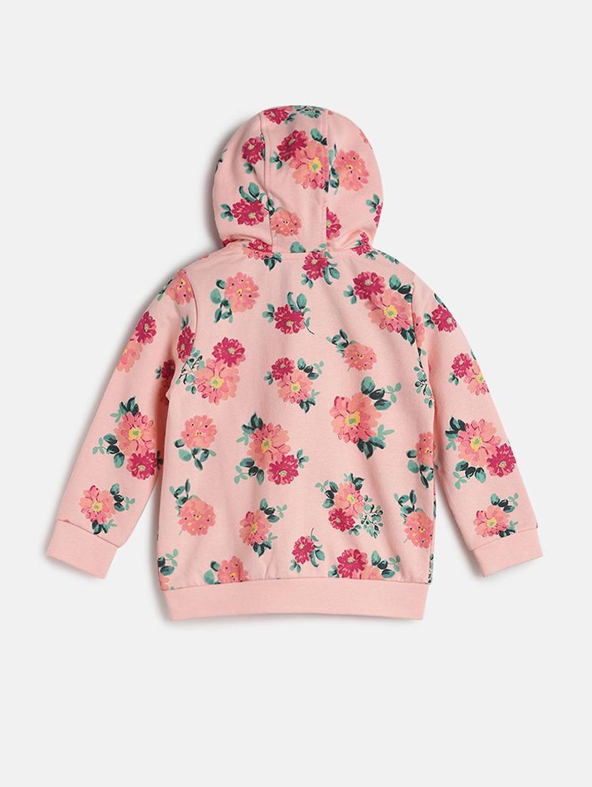 girls peach long sleeve hooded sweatshirt - 21748909 -  Standard Image - 1