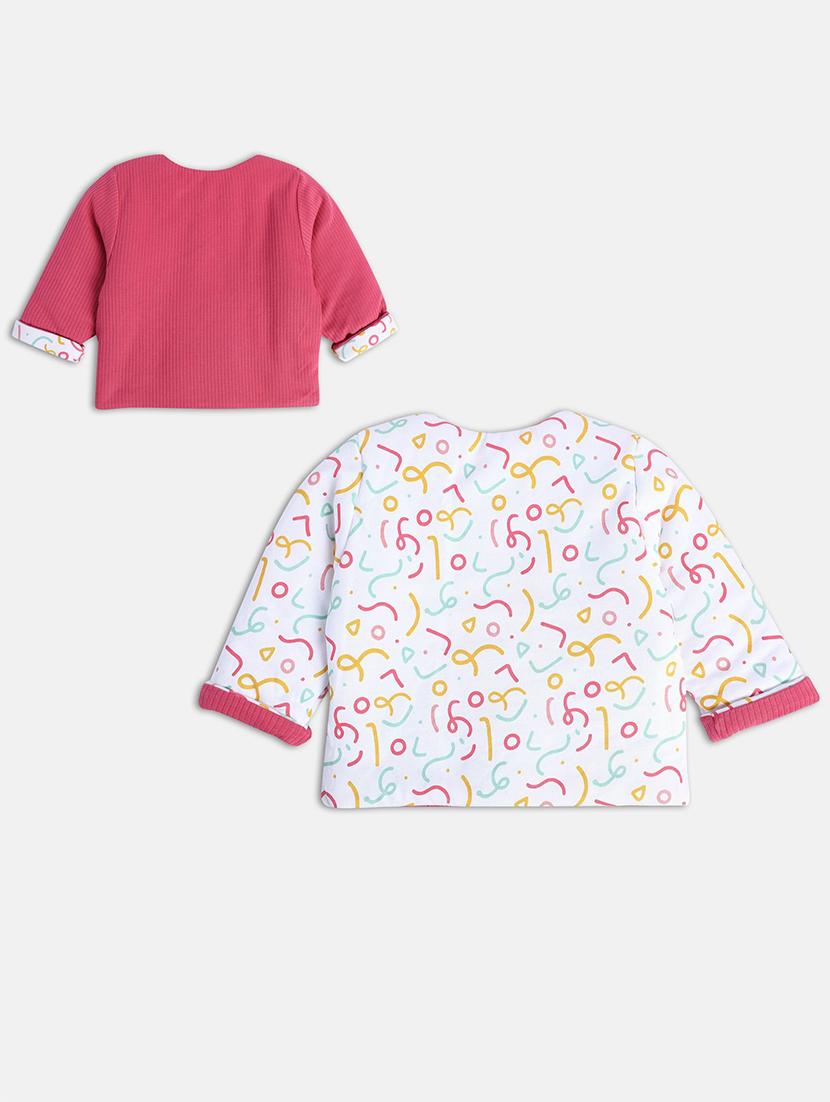 girls white long sleeve reversible jackets - 21748920 - Standard Image - 1