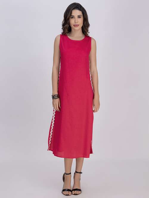 women solid sleeveless a-line dress - 21748927 -  Standard Image - 0