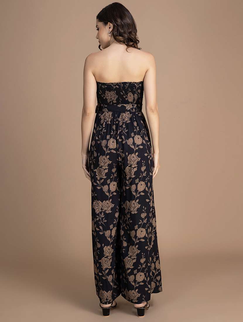 women printed smocked detailed full length jumpsuit - 21748930 -  Standard Image - 4