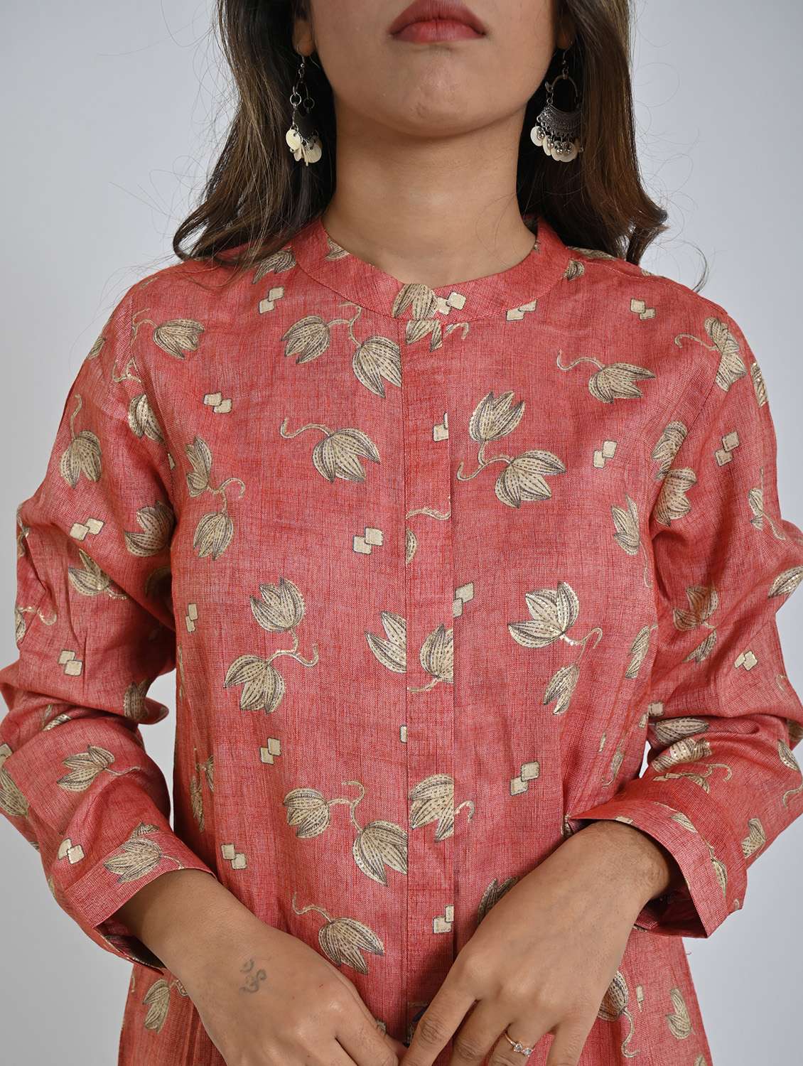 women coral floral printed long sleeve co-ord set - 21748934 -  Standard Image - 4