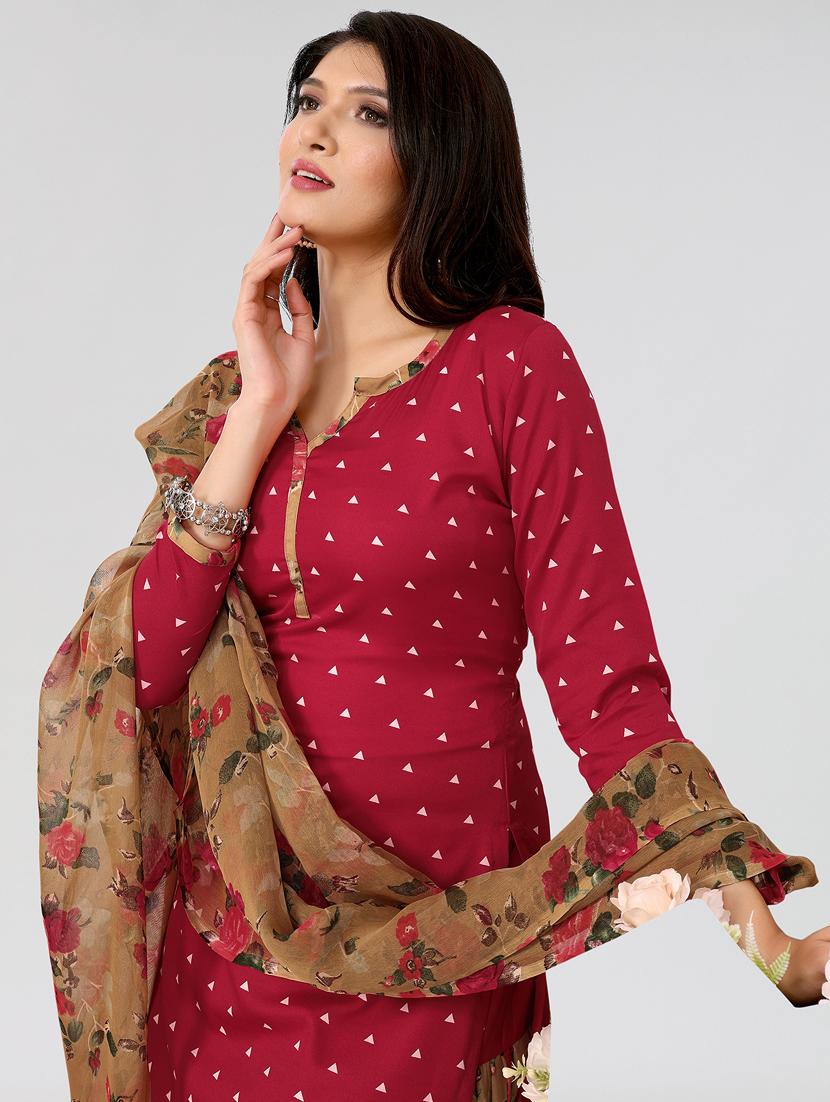 women printed unstitched suit set - 21749565 - Standard Image - 4