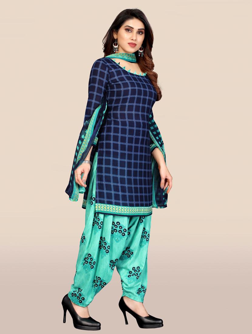 women checkered unstitched salwar suit set - 21749571 -  Standard Image - 1