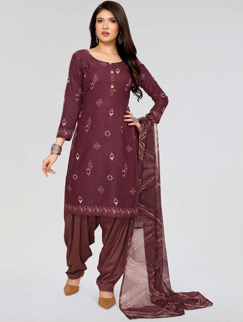 women printed unstitched salwar suit set