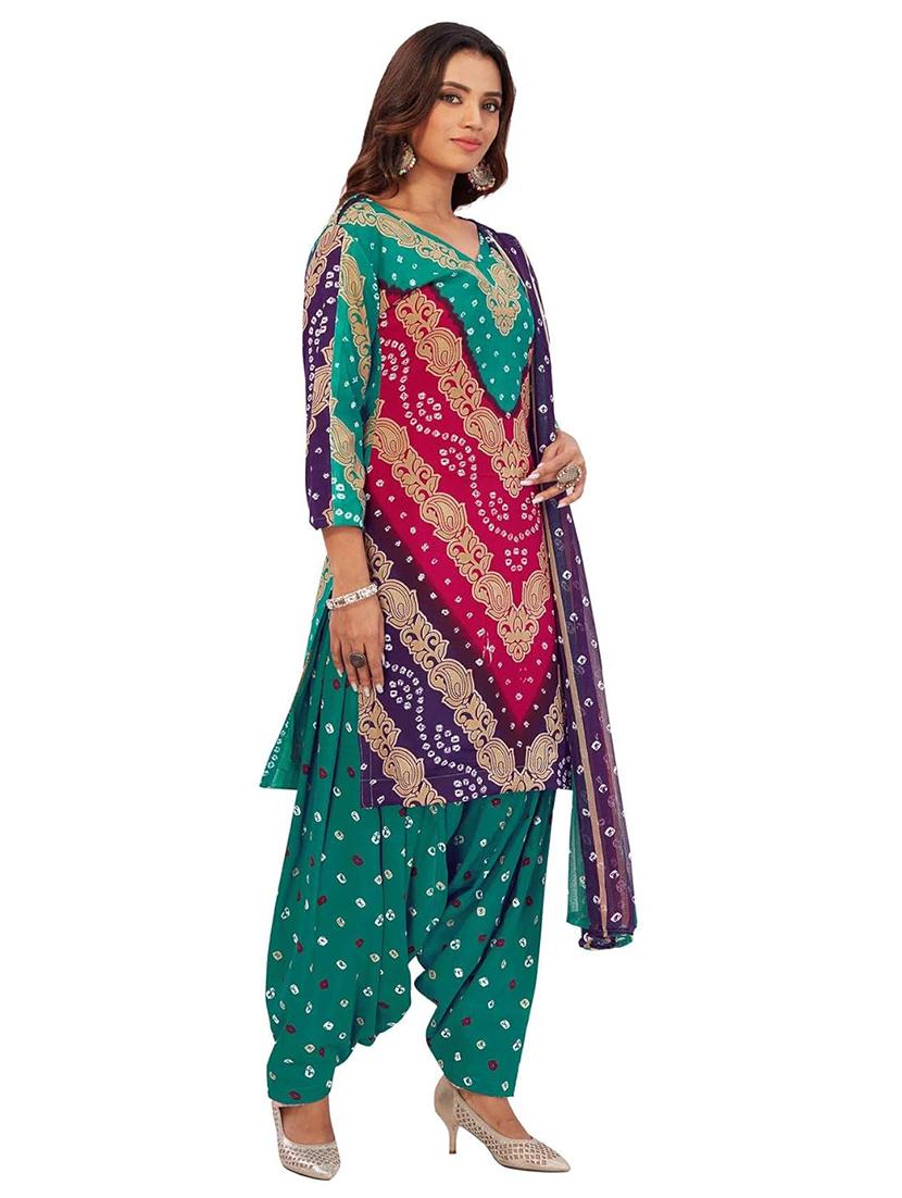 women bandhani printed unstitched suit set - 21749639 - Standard Image - 1