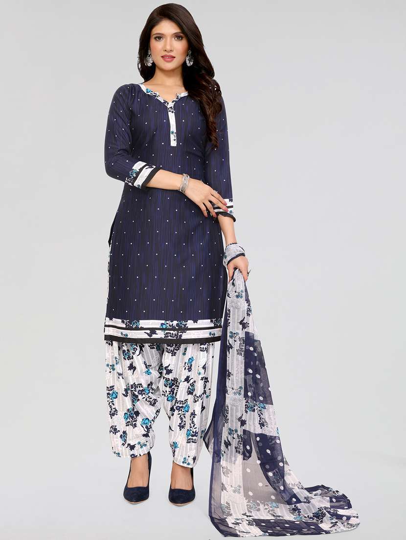 women printed unstitched salwar suit set