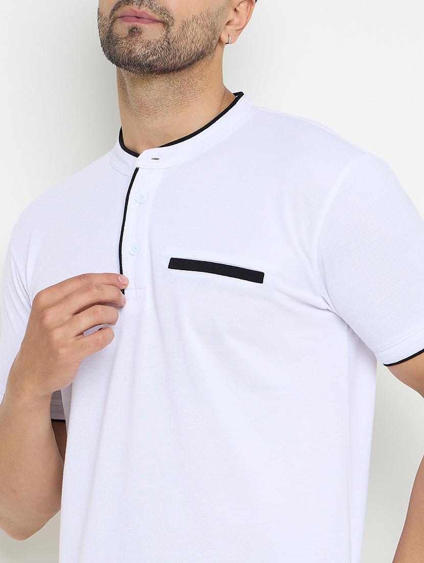 men solid mandarin neck slim fit t-shirt - 21749669 - Standard Image - 4