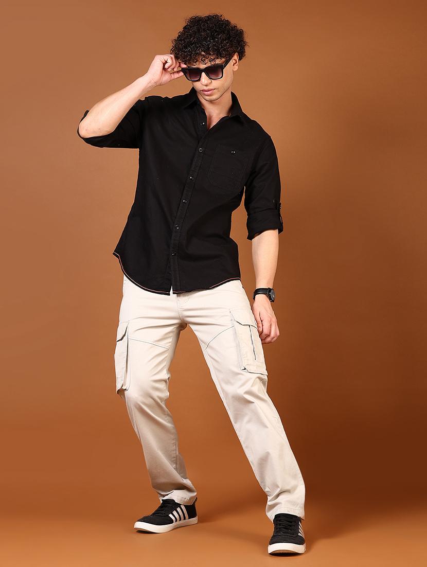 men mid rise solid cargo - 21749671 - Standard Image - 4